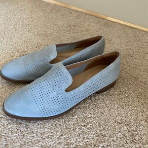 Worn once, blue loafers!